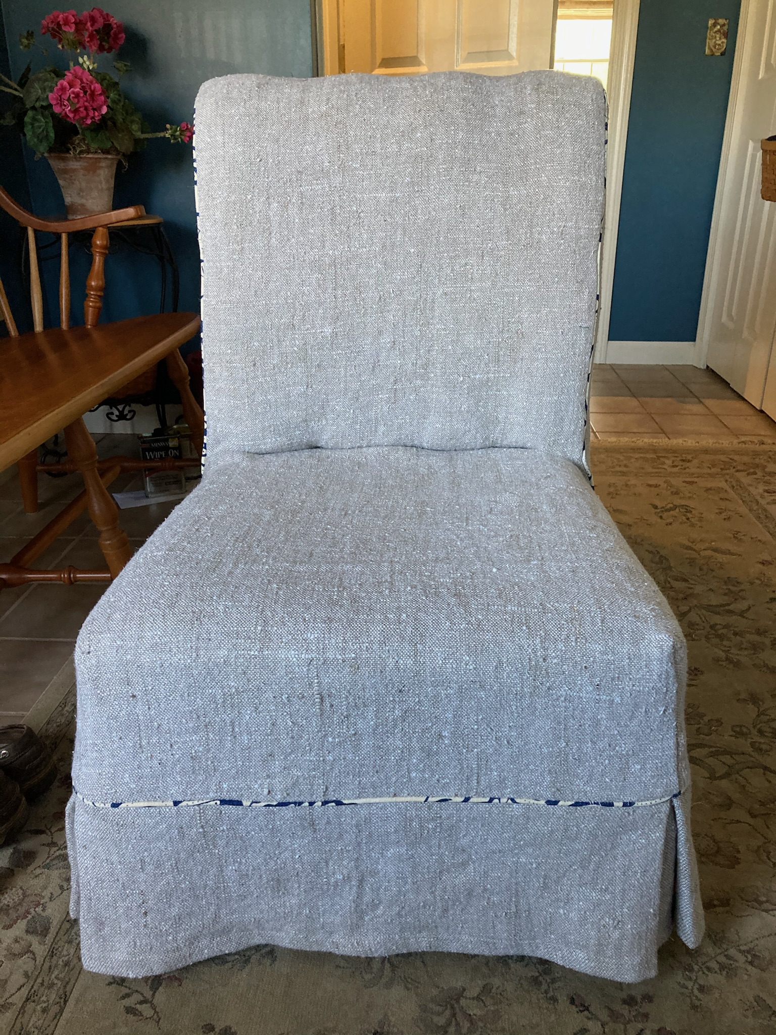 Slipcovered Grey Chair