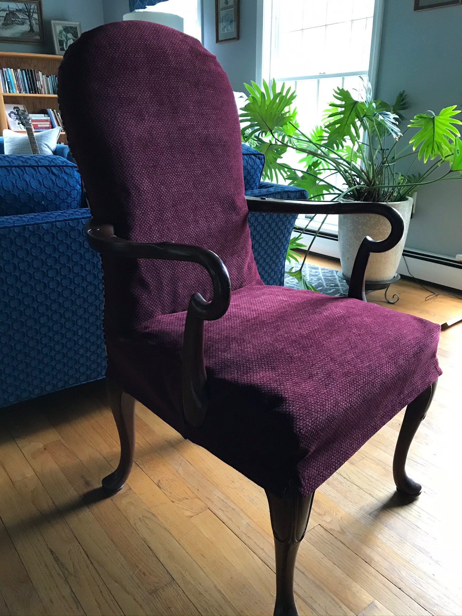 Slipcovered Velvet Chair