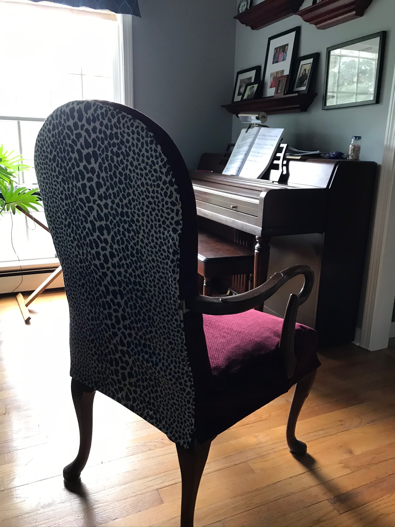Slipcovered Velvet Chair Back